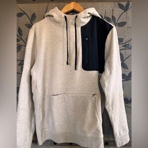 Stylish Beige and Black Men's Hoodie